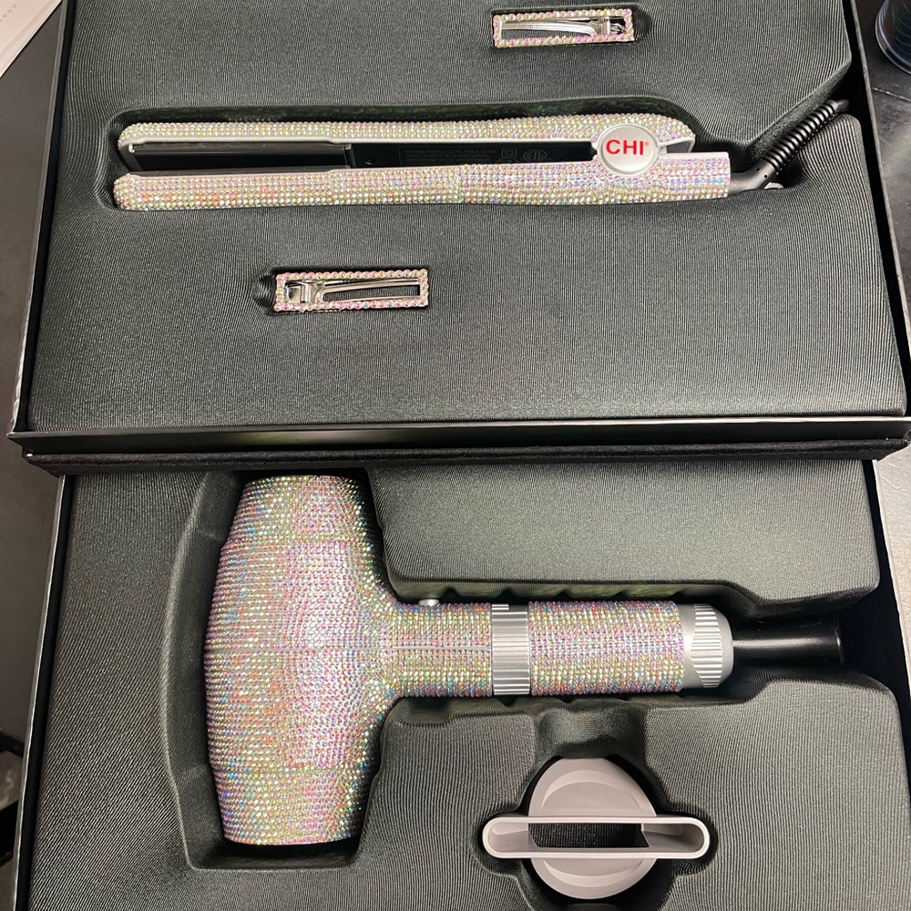 Brand new BLING chi blow dryer and flat iron set!!!